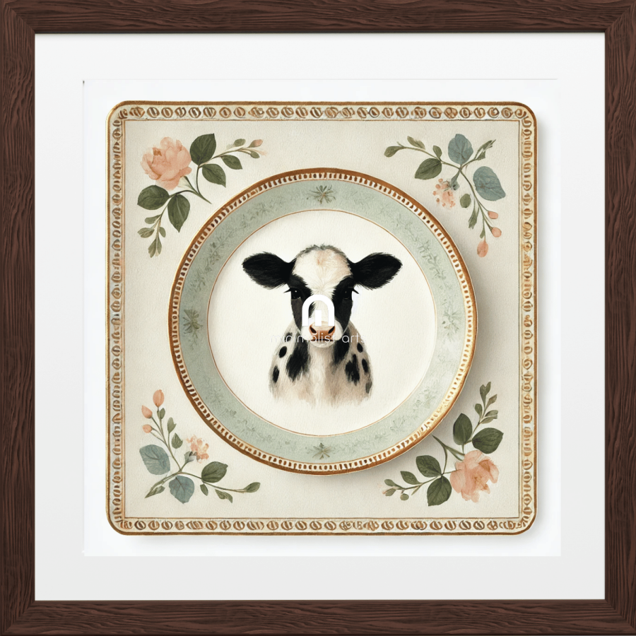 Milk & Mint – Quirky Vintage Kitchen Dining Wall Art Canvas | Stretched & Framed | Cow Wall Art (Copy) Canvas Wall Art
