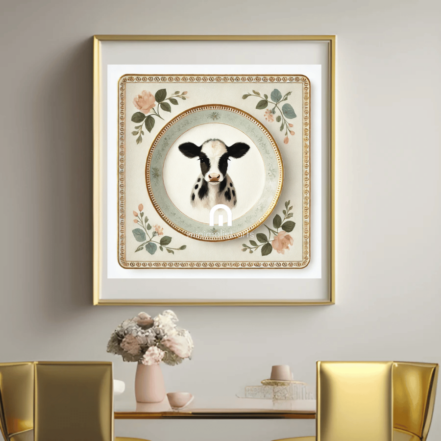 Milk & Mint – Quirky Vintage Kitchen Dining Wall Art Canvas | Stretched & Framed | Cow Wall Art (Copy) Canvas Wall Art