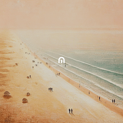 Nostalgic Golden Tide Drift Beach Coastal Wall Art Print Print Material