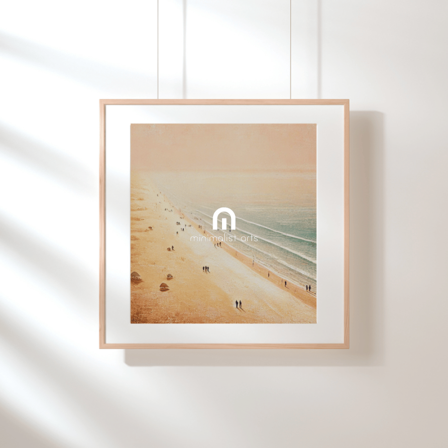 Nostalgic Golden Tide Drift Beach Coastal Wall Art Print Print Material