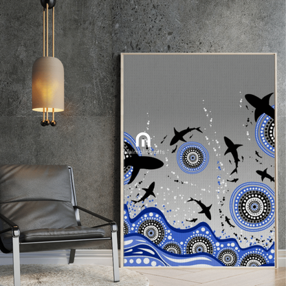 Ocean Dreaming – Aboriginal Canvas Wall Art | Stretched & Framed Print Material