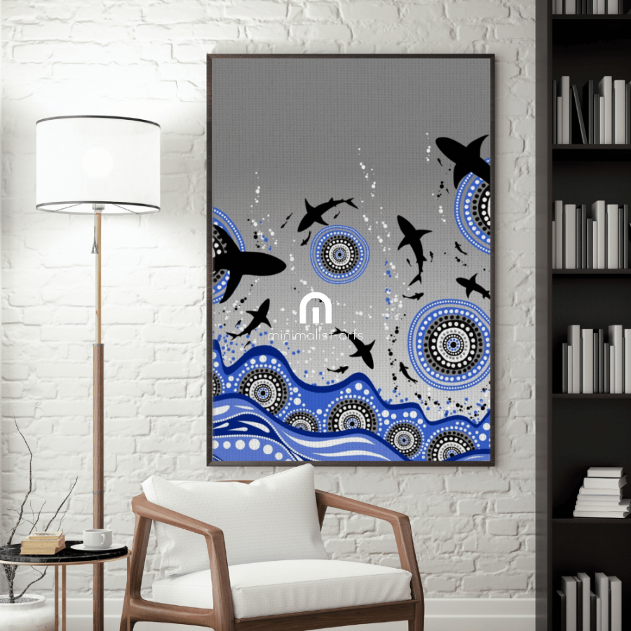 Ocean Dreaming – Aboriginal Canvas Wall Art | Stretched & Framed Print Material