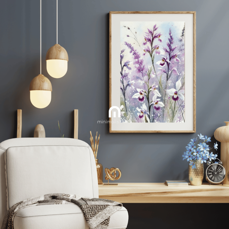 Orchid Bliss – Watercolor Floral Wall Art Print Material