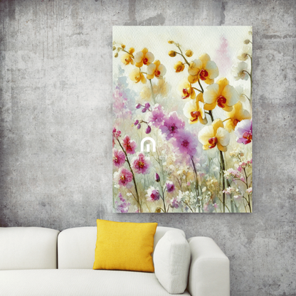 Orchid Bliss – Watercolor Floral Wall Art Print Material