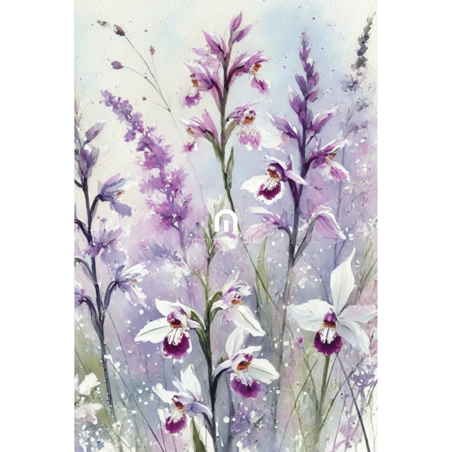 Orchid Bliss – Watercolor Floral Wall Art Print Material