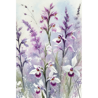Orchid Bliss – Watercolor Floral Wall Art Print Material