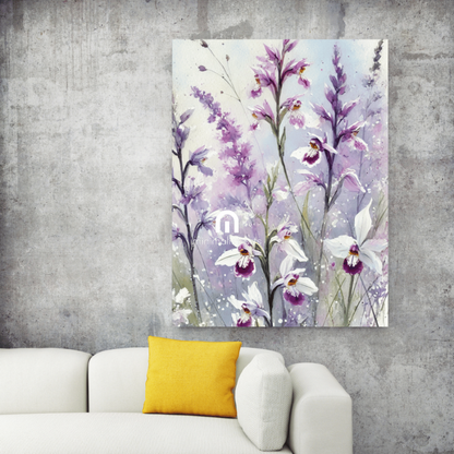Orchid Bliss – Watercolor Floral Wall Art Print Material