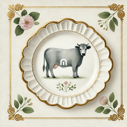 Pasture Grace – Quirky Vintage Kitchen Dining Wall Art Canvas | Stretched & Framed | Cow Wall Art Canvas Wall Art