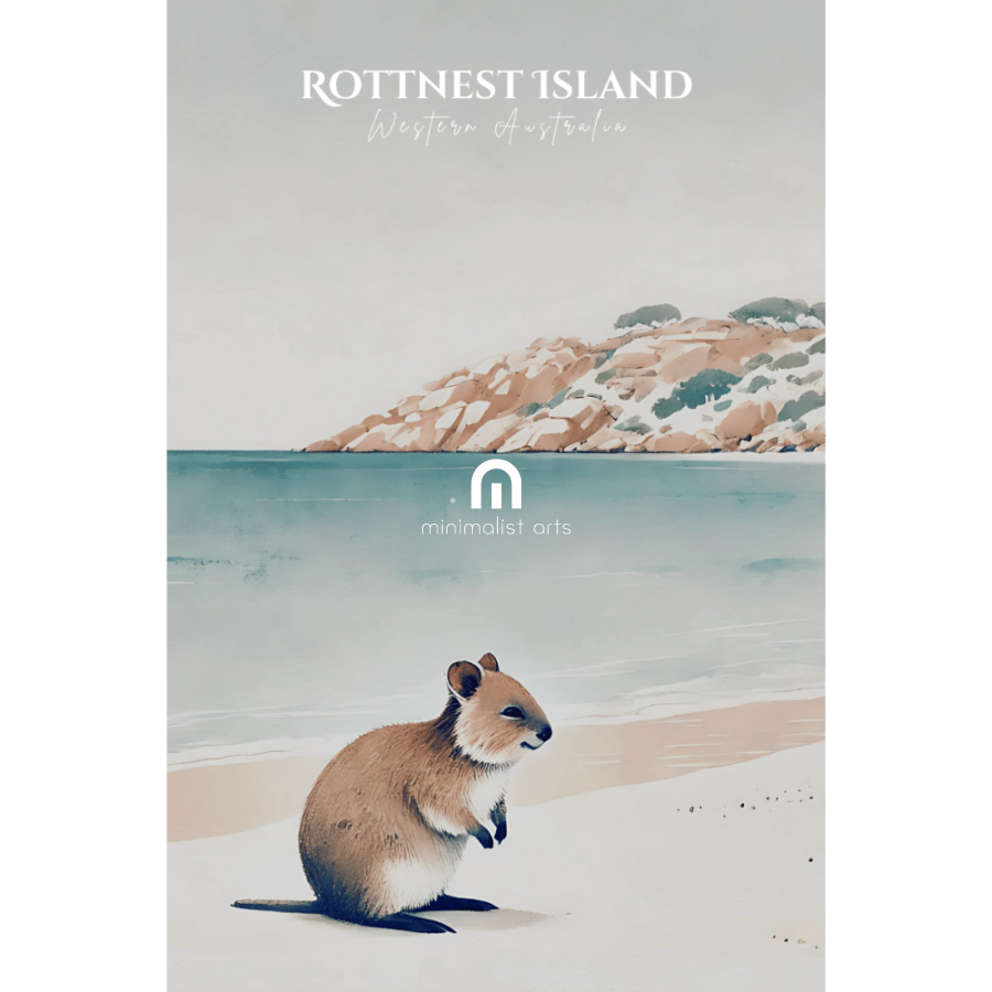 Quokka Bliss – Rottnest Island Coastal Canvas Wall Art Print Decor Print Material