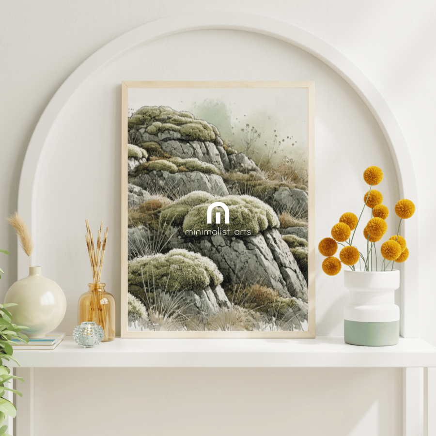 Rocky Moss Haven Nordic Scandinavian Wall Art Print Print Material