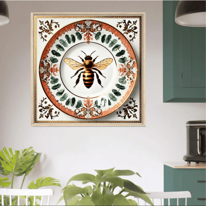 Royal Bee & Terracotta Baroque Canvas Wall Art | Kitchen Wall Art | Dining Room Wall Art | Vintage Wall Art