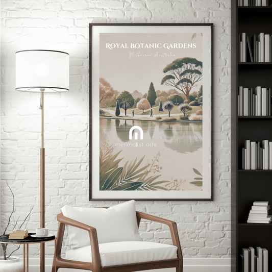 Royal Botanic Gardens – Minimalist Watercolor Landscape Wall Art Print Decor Unframed Poster / 40x60 cm / 16x24″
