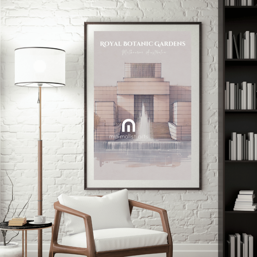 Shrine of Remembrance – Minimalist Melbourne Landmark Canvas Wall Art Print Decor Unframed Poster / 40x60 cm / 16x24″