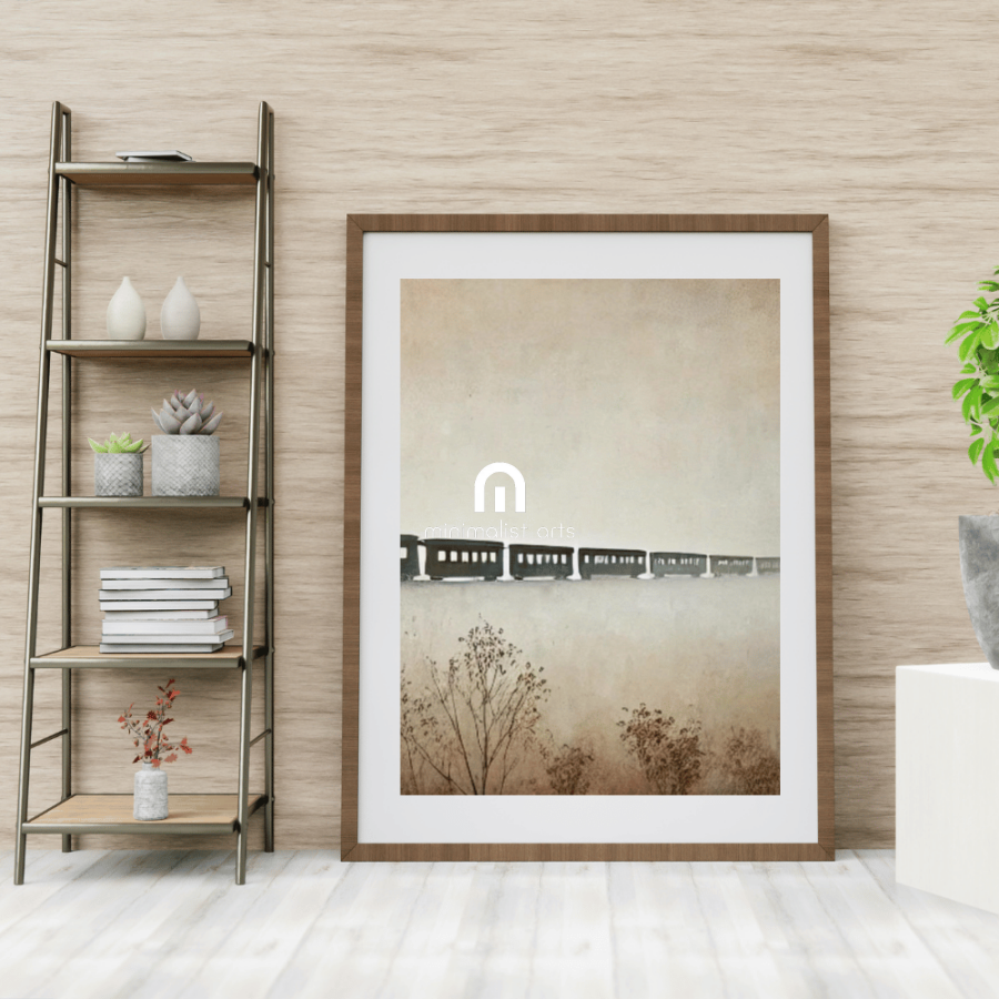 Silent Passage - Train Scandinavian Wall Art Print Print Material