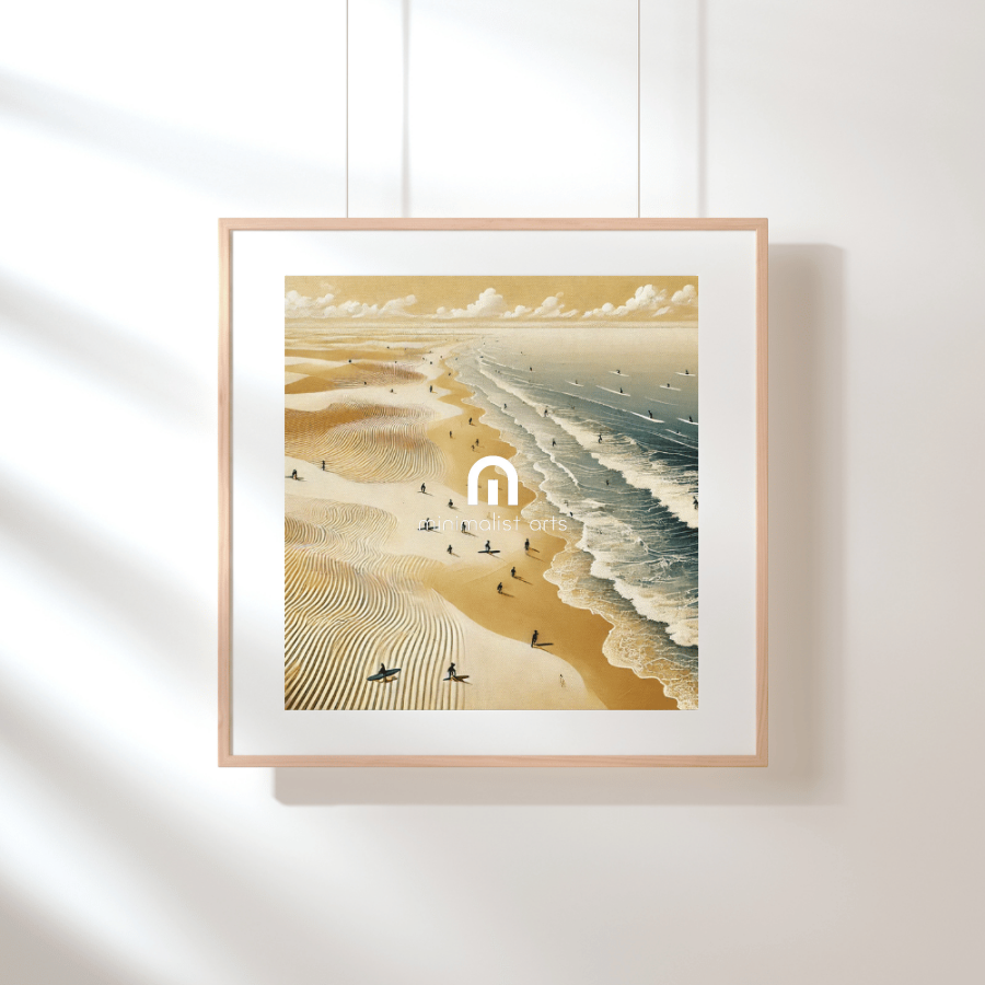Surfing the Dune Line Beach Coastal Wall Art Print Print Material