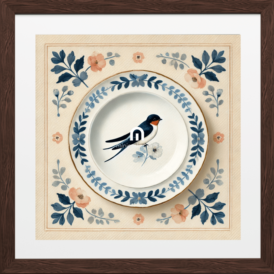Swallow & Spring Canvas Wall Art | Bird Canvas Wall Art | Kitchen Canvas Wall Art | Dining Room Canvas Wall Art