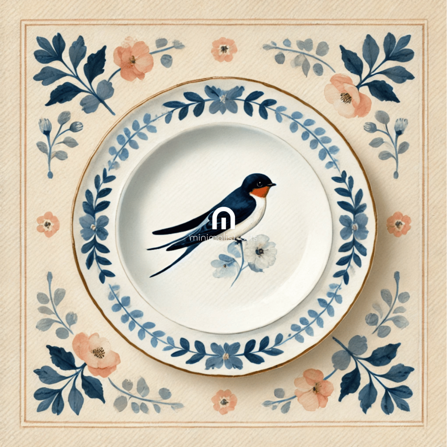 Swallow & Spring Canvas Wall Art | Bird Canvas Wall Art | Kitchen Canvas Wall Art | Dining Room Canvas Wall Art