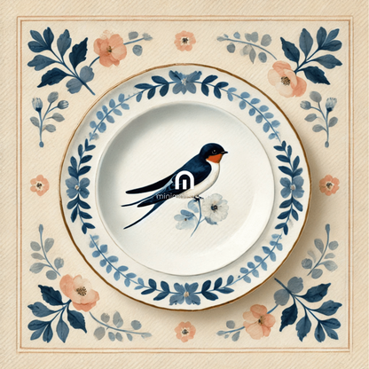 Swallow & Spring Canvas Wall Art | Bird Canvas Wall Art | Kitchen Canvas Wall Art | Dining Room Canvas Wall Art