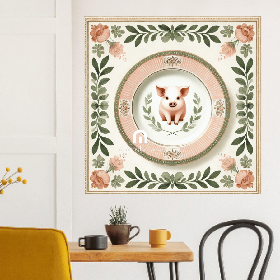 Sweet Swine Supper – Kitchen Dining Canvas Wall Art | Stretched & Framed Canvas Wall Art