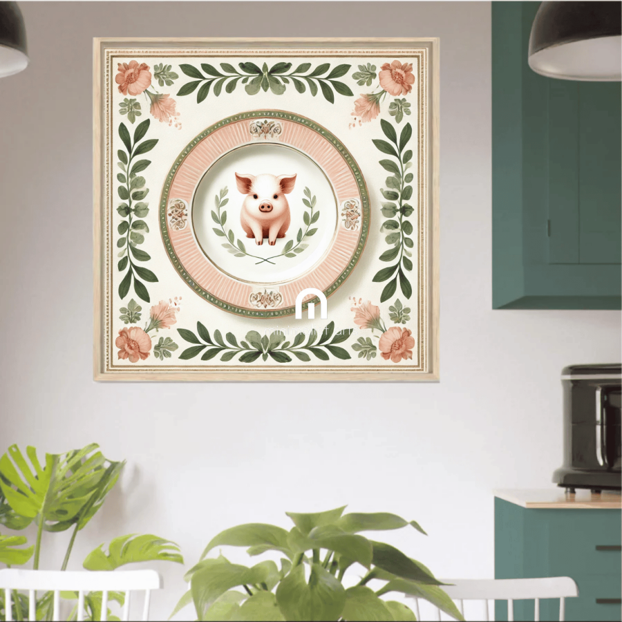 Sweet Swine Supper – Kitchen Dining Canvas Wall Art | Stretched & Framed Canvas Wall Art