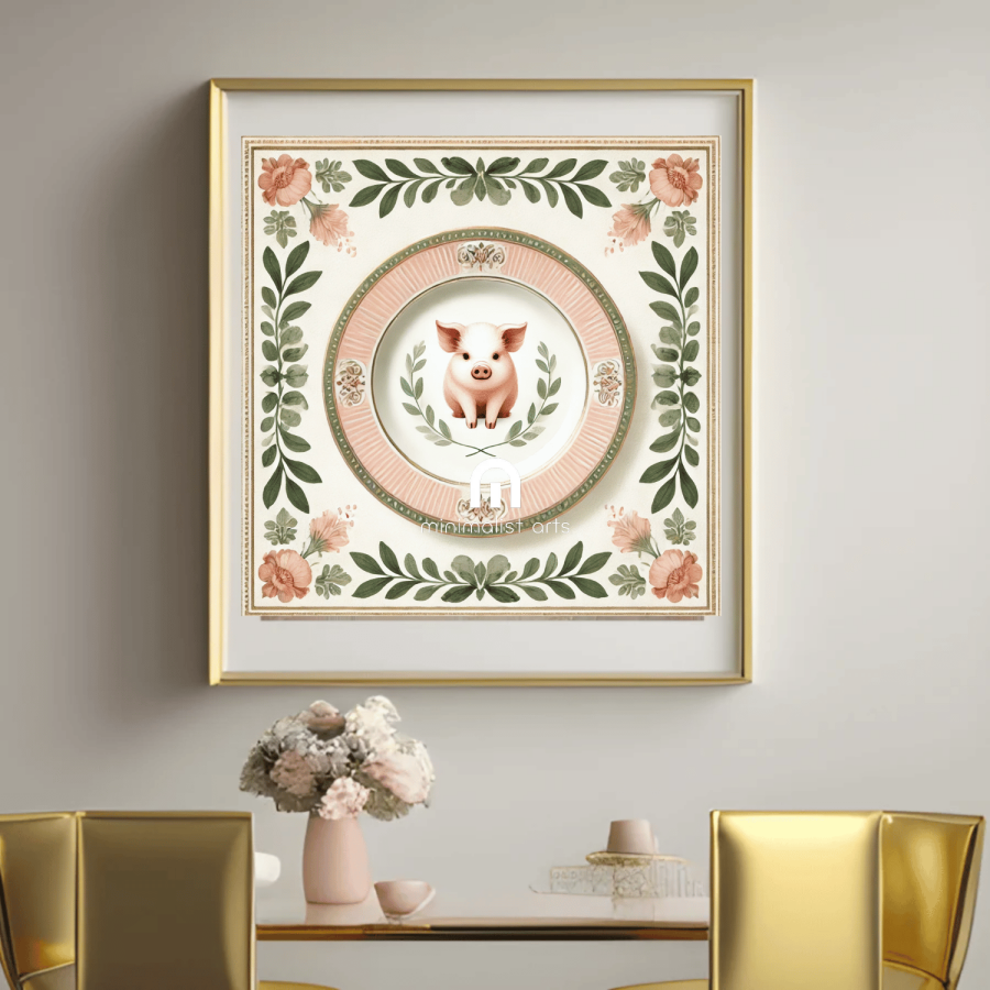 Sweet Swine Supper – Kitchen Dining Canvas Wall Art | Stretched & Framed Canvas Wall Art