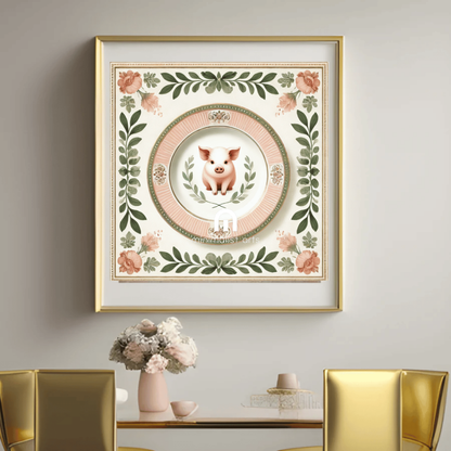 Sweet Swine Supper – Kitchen Dining Canvas Wall Art | Stretched & Framed Canvas Wall Art