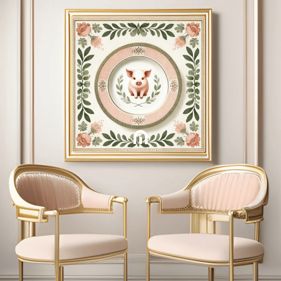 Sweet Swine Supper – Kitchen Dining Canvas Wall Art | Stretched & Framed Canvas Wall Art