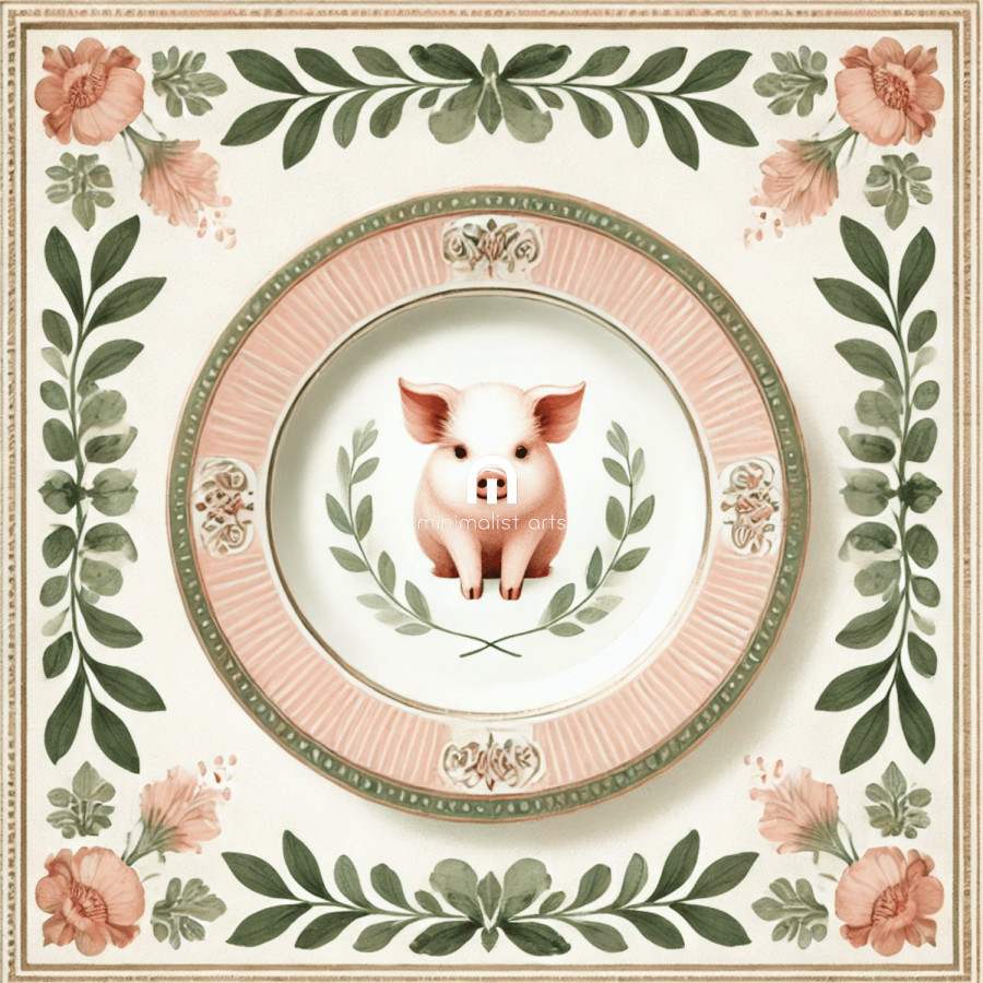 Sweet Swine Supper – Kitchen Dining Canvas Wall Art | Stretched & Framed Canvas Wall Art