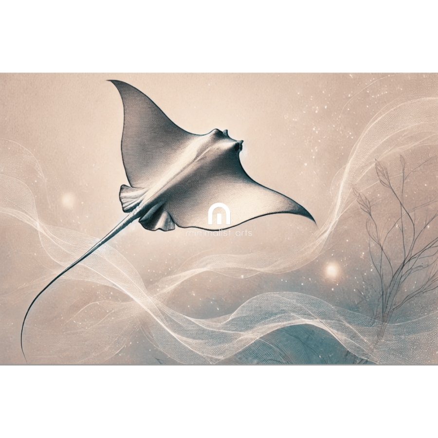 The Gliding Ray | Stingray Wall Art Print Print Material