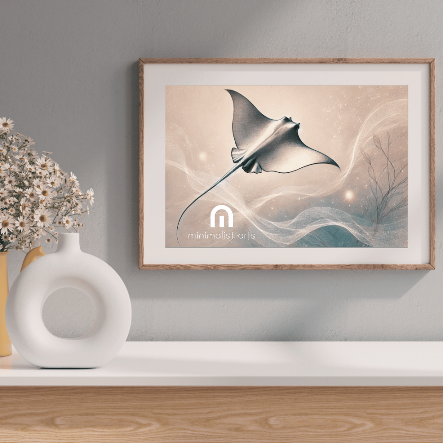 The Gliding Ray | Stingray Wall Art Print Print Material