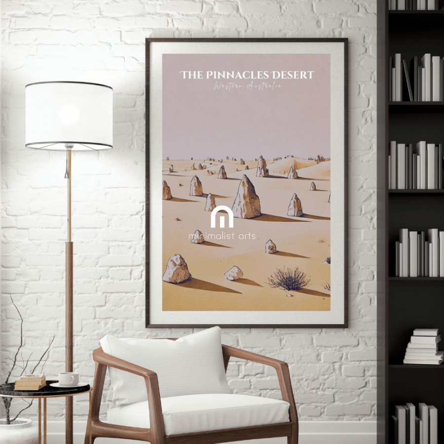 The Pinnacles Western Australia - Minimalist Desert Canvas Wall Art Print Print Material