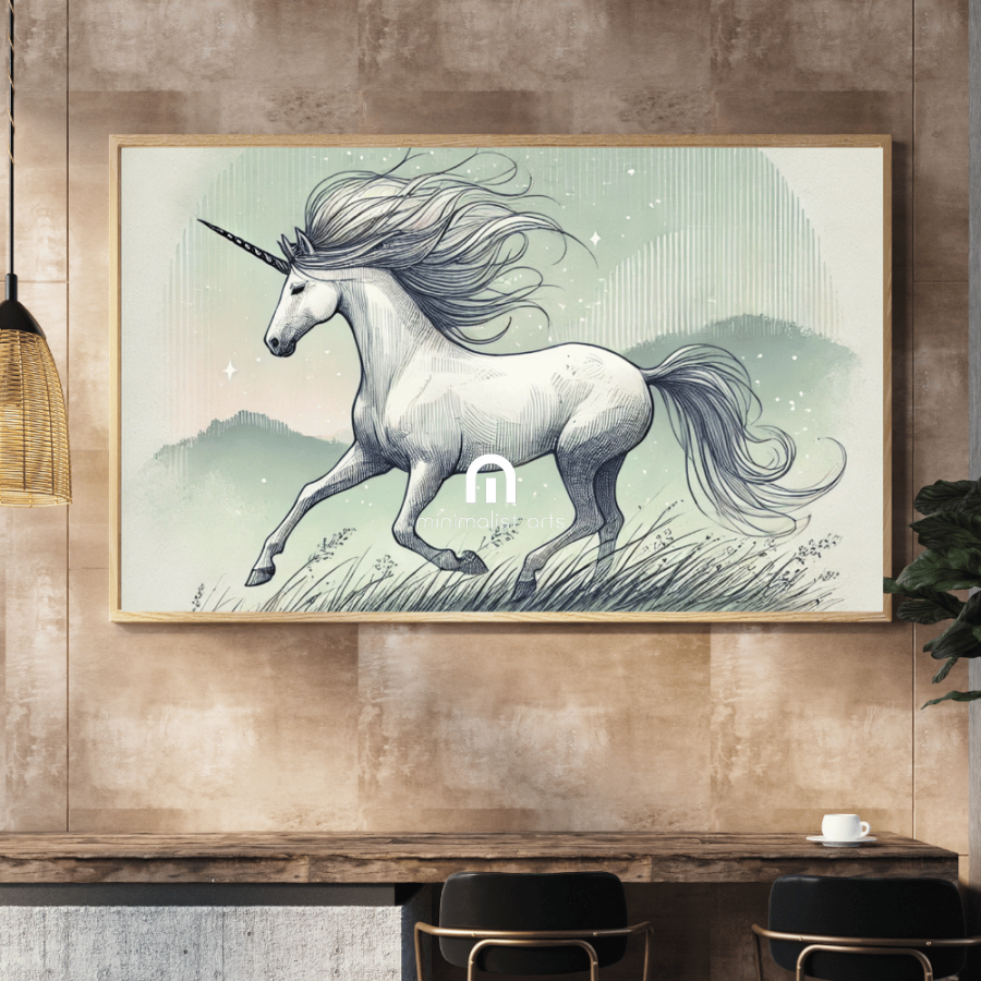 The Wind Rider Unicorn Wall Art Print Print Material