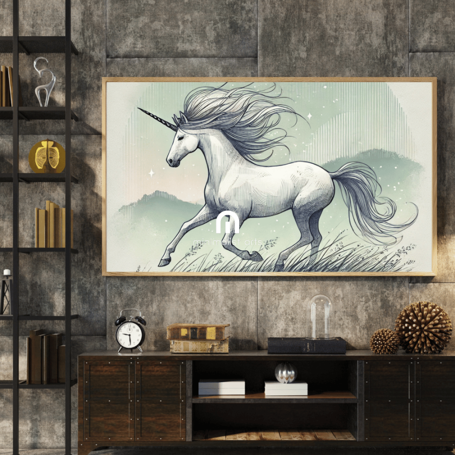 The Wind Rider Unicorn Wall Art Print Print Material