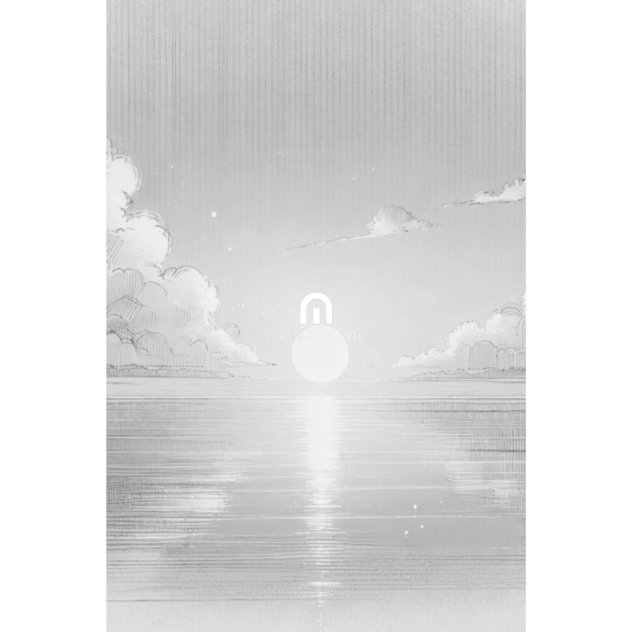 Tranquil Horizon Sunset Print Print Material