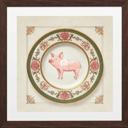 Victorian Trotter – Kitchen Dining Wall Art Canvas | Stretched & Framed | Pig Wall Art Canvas Wall Art