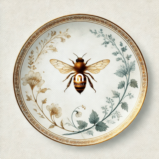 Vintage Botanica and Bee Wall Art | Kitchen Wall Art | Dining Room Wall Art | Vintage Wall Art | Sophisticated Wall Art