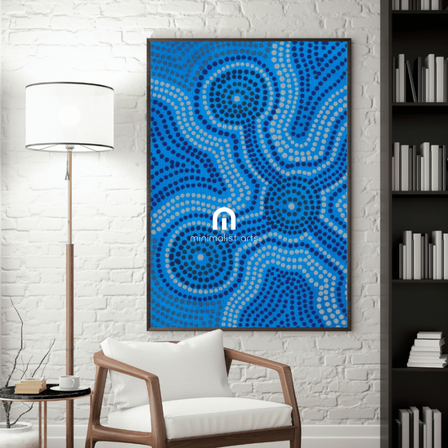 Water Spirit Left – Aboriginal Canvas Wall Art | Stretched & Framed Print Material