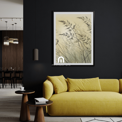 Whispers of the Wind Grass Scandinavian Wall Art Print Print Material