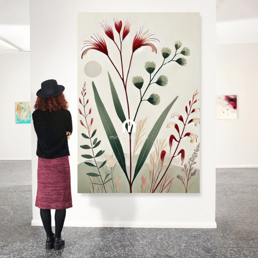 Wild Australian Flora – Minimalist Botanical Canvas Wall Art Print Decor Print Material