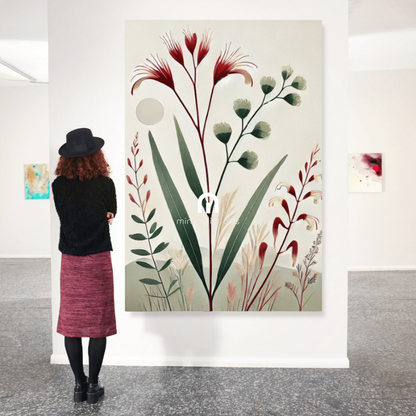 Wild Australian Flora – Minimalist Botanical Canvas Wall Art Print Decor Print Material