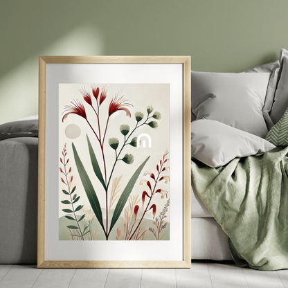 Wild Australian Flora – Minimalist Botanical Canvas Wall Art Print Decor Print Material