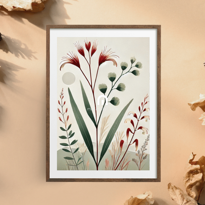 Wild Australian Flora – Minimalist Botanical Canvas Wall Art Print Decor Print Material