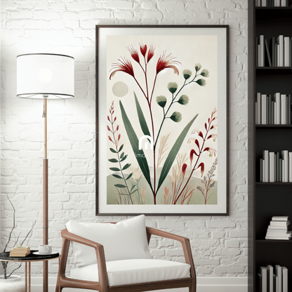 Wild Australian Flora – Minimalist Botanical Canvas Wall Art Print Decor Print Material