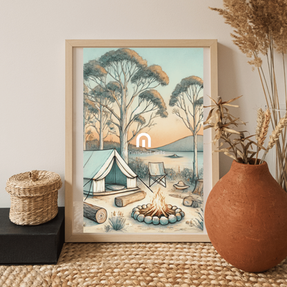 Wilderness Retreat - Camping – Summer Canvas Wall Art Print Decor Print Material