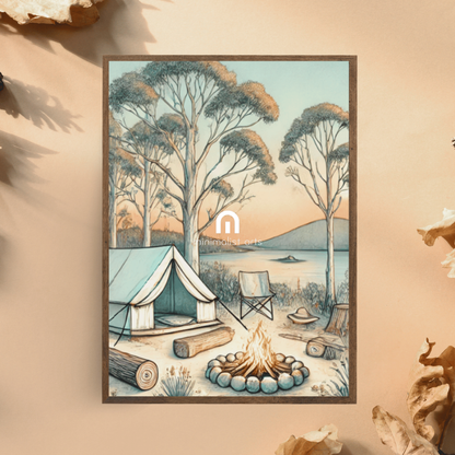 Wilderness Retreat - Camping – Summer Canvas Wall Art Print Decor Print Material