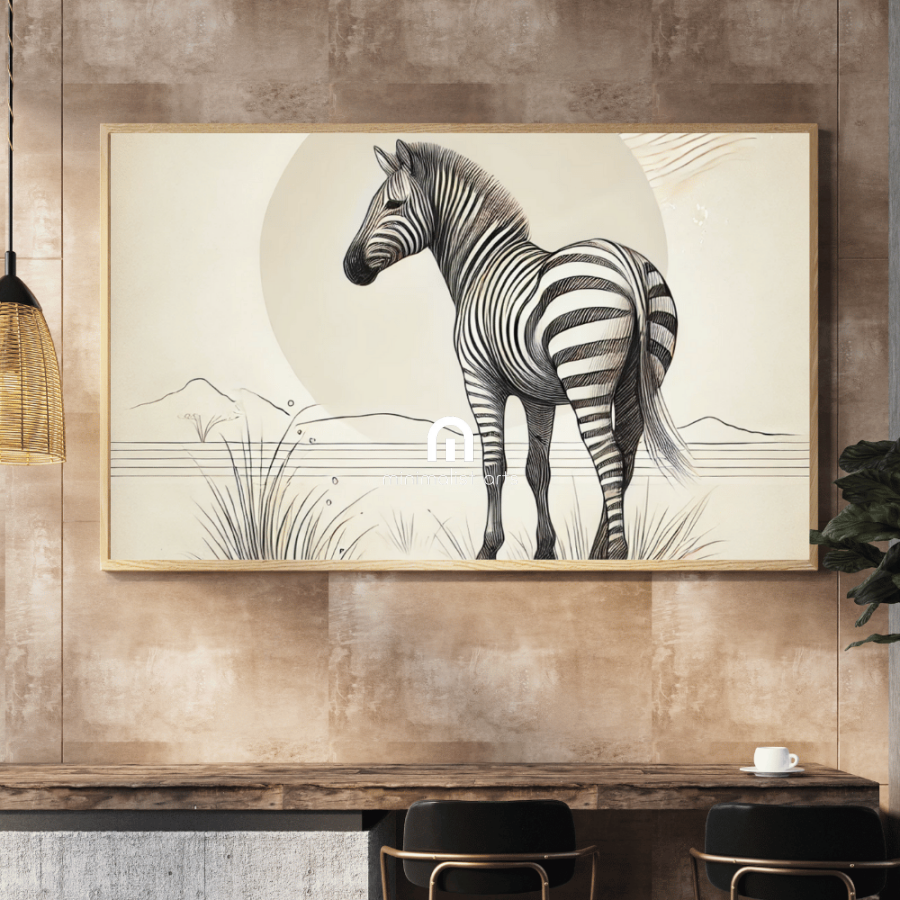 Zebra in the Wild Wall Art Print Print Material