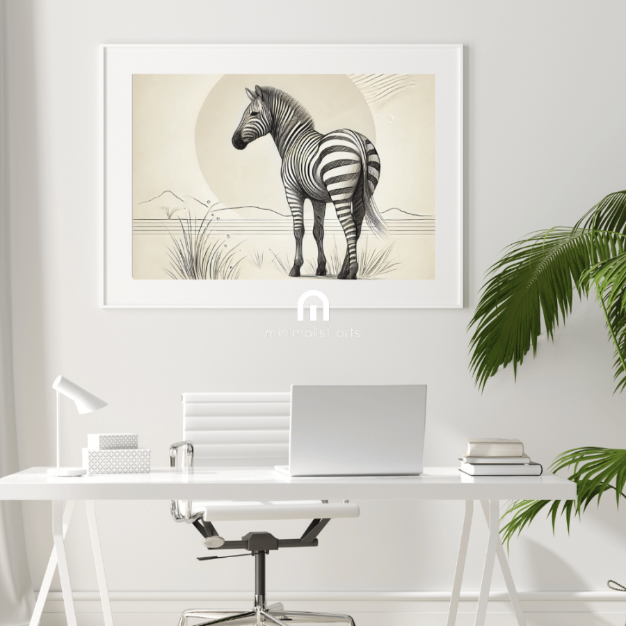 Zebra in the Wild Wall Art Print Print Material
