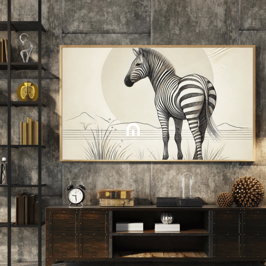 Zebra in the Wild Wall Art Print Print Material