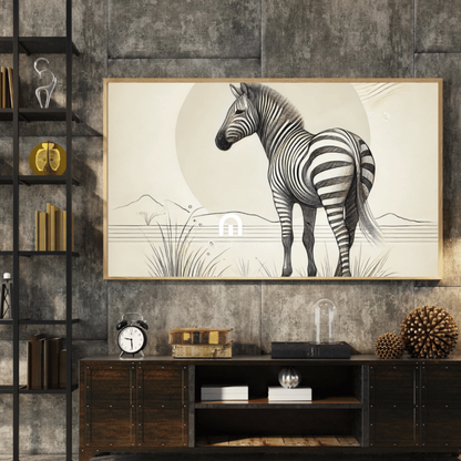 Zebra in the Wild Wall Art Print Print Material